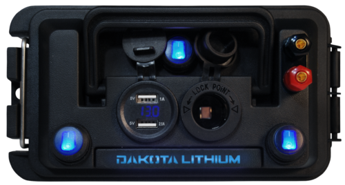 Dakota Lithium Powerbox 10 with two USB, 12V Charger and LED Light