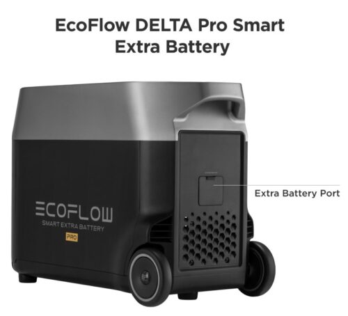 Ecoflow Delta Pro Smart Extra Battery showing Extra Battery Port