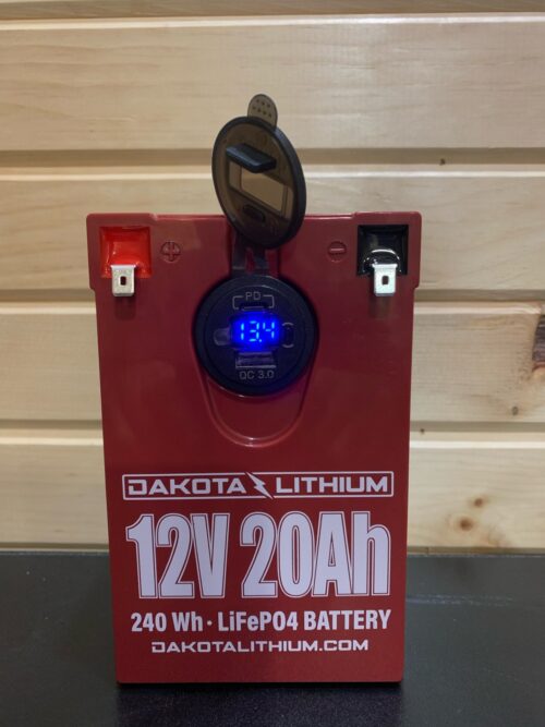 Dakota Lithium 12V 20AH with USB A and Voltmeter